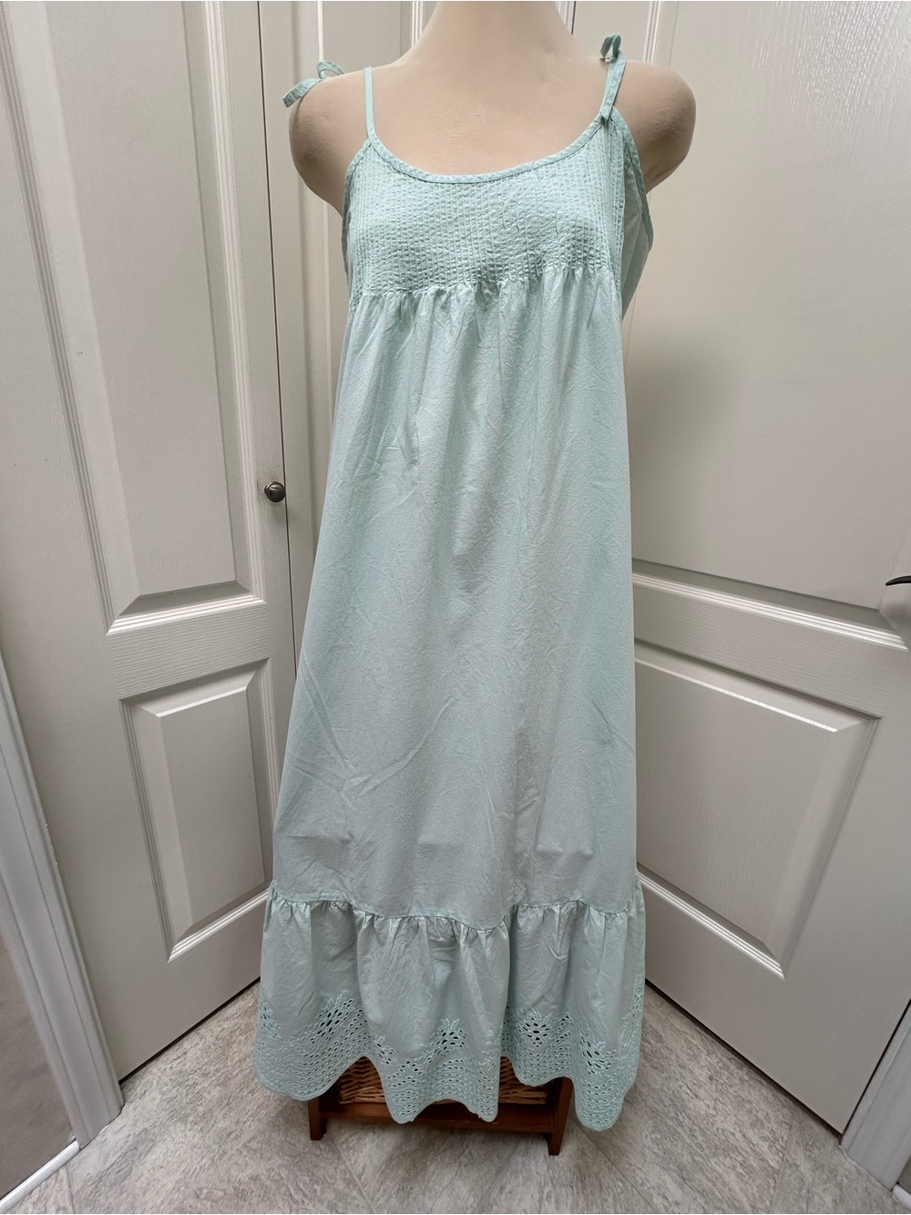 April Cornell Mint Green Pleated Maxi Dress